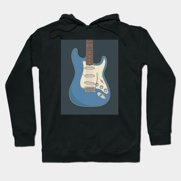 Lake Placid Blue Strat Guitar Hoodie by milhad